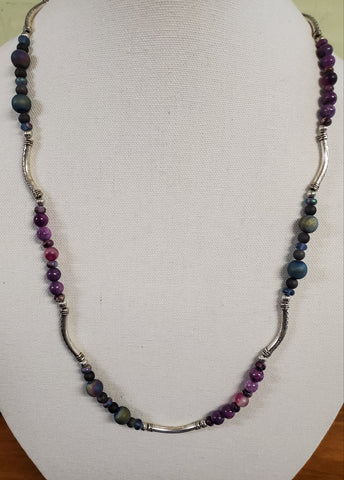 Blue and Purple Wrap Bracelet / Necklace